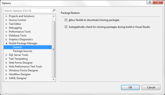 Nuget Package Manager Settings